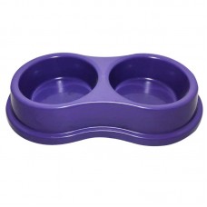 24527 - COMEDOURO PLAST.DUPLO PEQ 2X270ML-LILAS